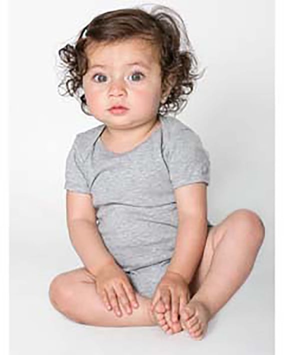 Front view of Infant Baby Rib Short-Sleeve One-Piece