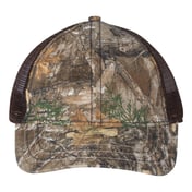 Front view of Mesh-Back Camo With Flag Undervisor Cap