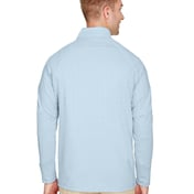 Back view of CrownLux Performance® Men’s Clubhouse Micro-Stripe Quarter-Zip