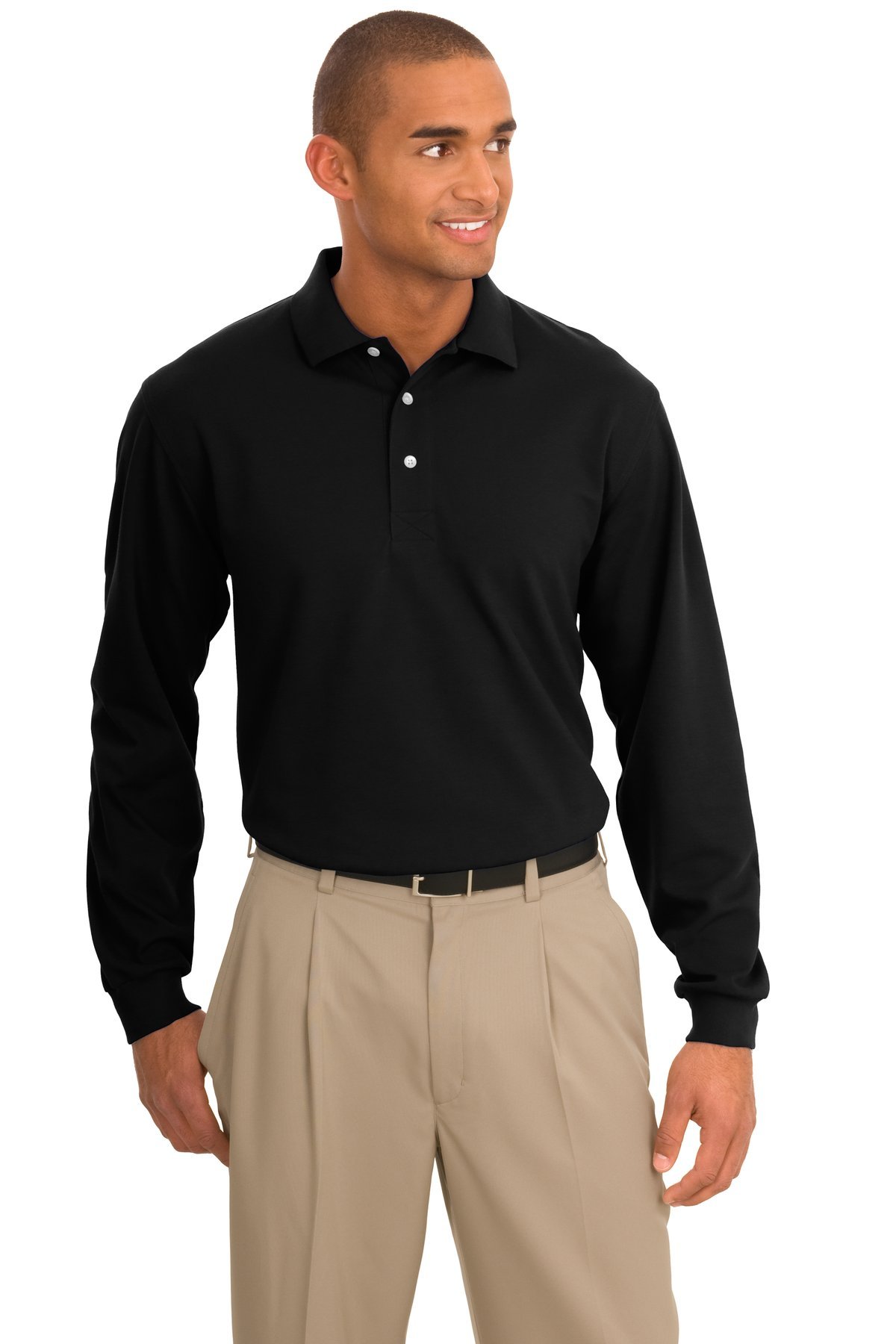 Front view of Rapid Dry Long Sleeve Polo
