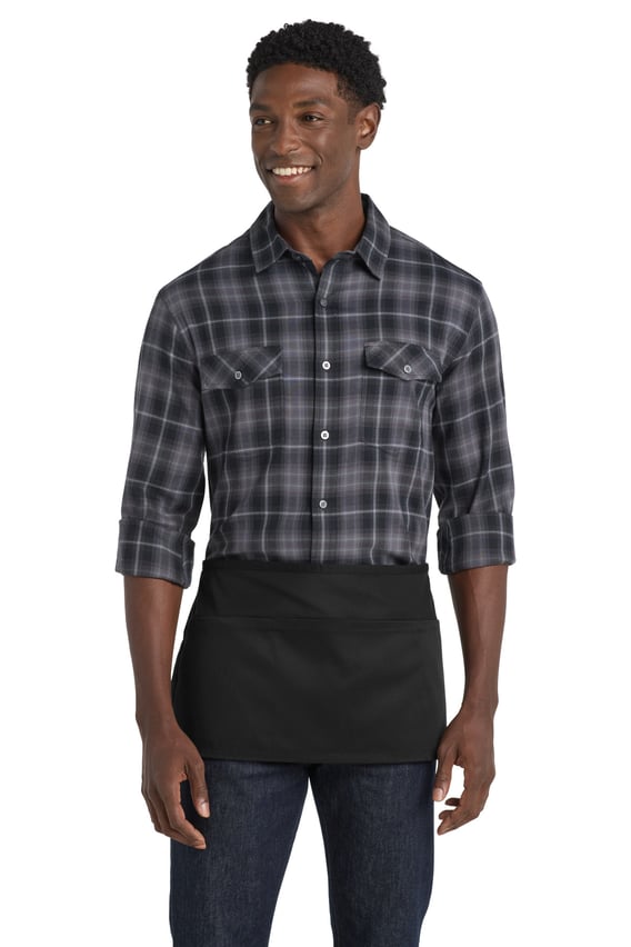 Front view of Easy Care Reversible Waist Apron With Stain Release