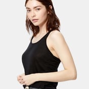 Side view of Women’s Sheer Cropped Racer Tank Top