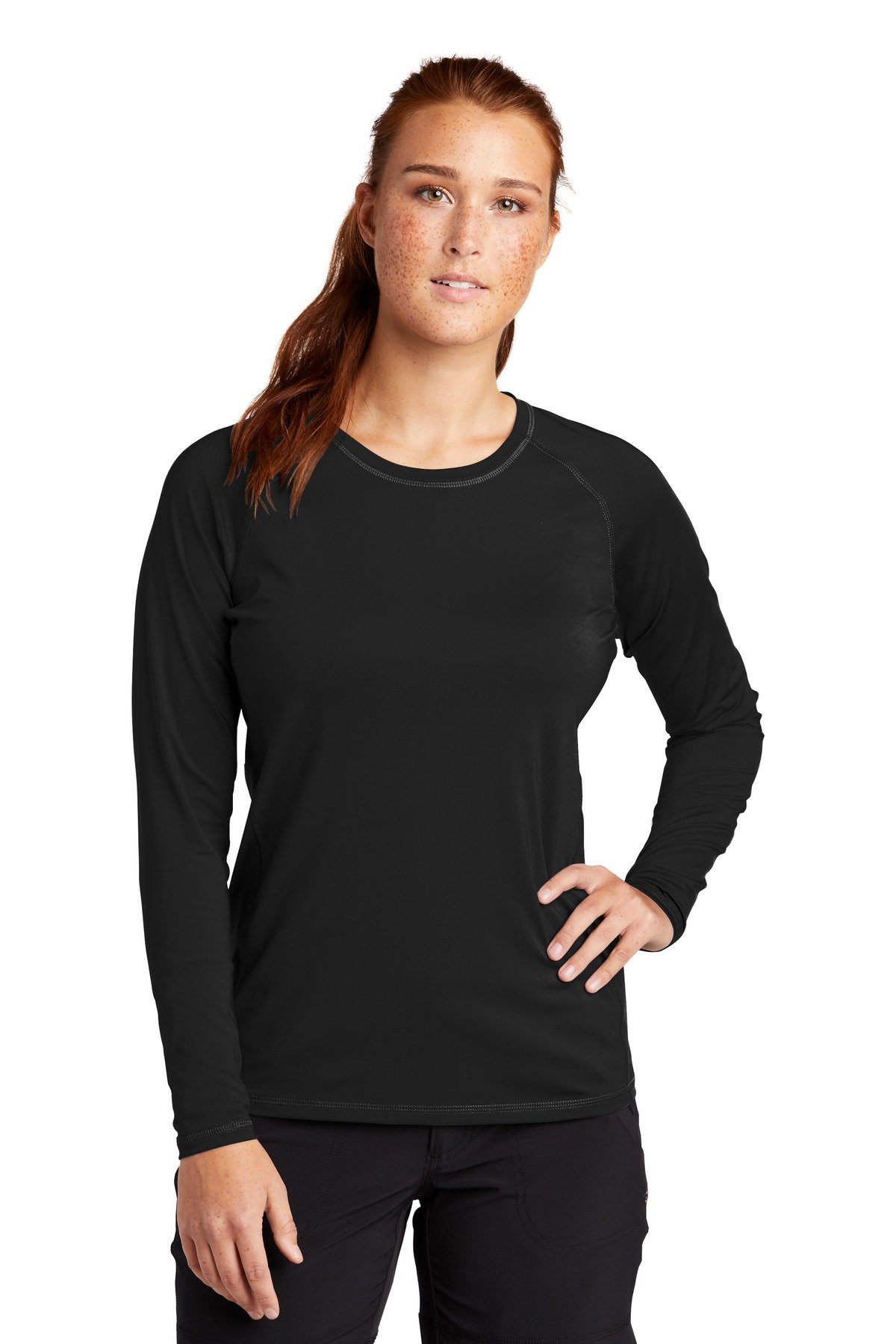 Front view of Women’s Long Sleeve Rashguard Tee
