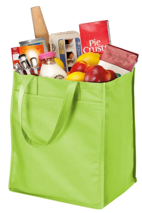 Front view of Extra-Wide Polypropylene Grocery Tote