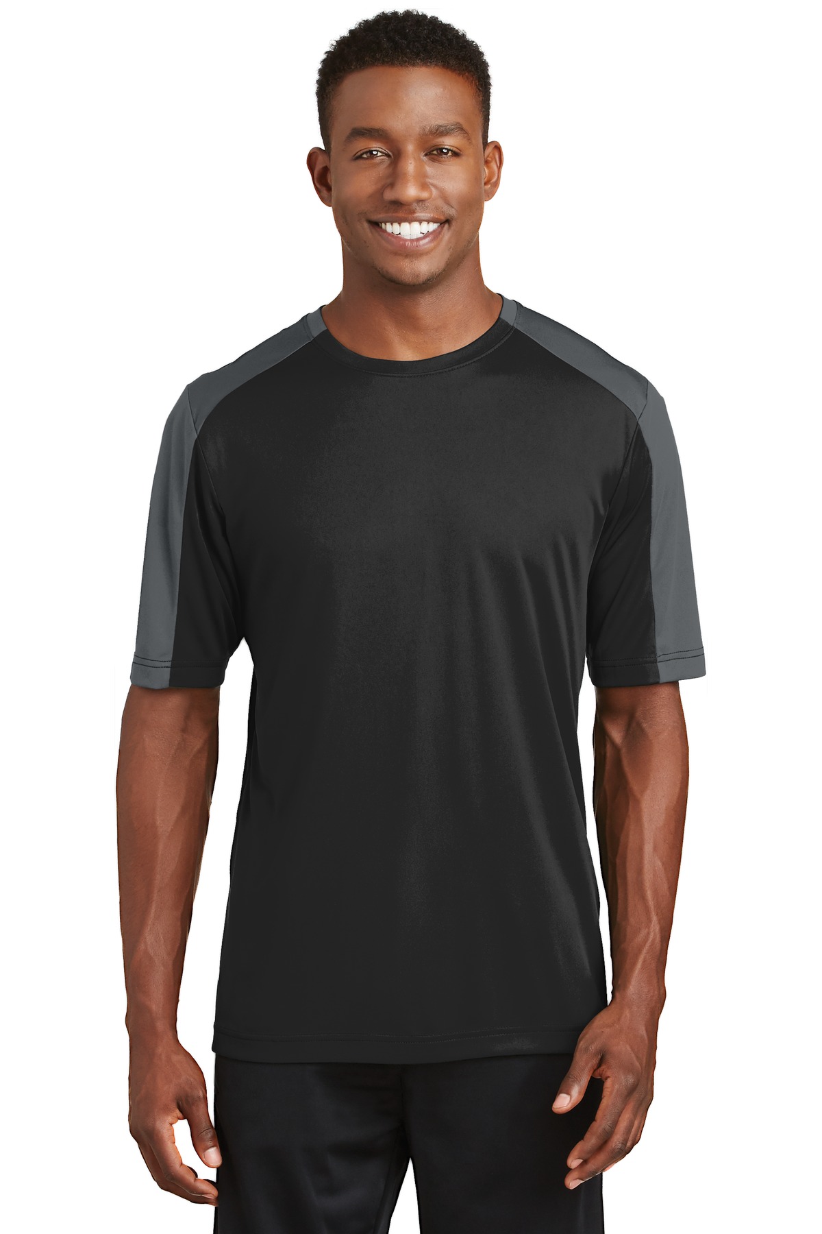 Front view of PosiCharge® Competitor Sleeve-Blocked Tee