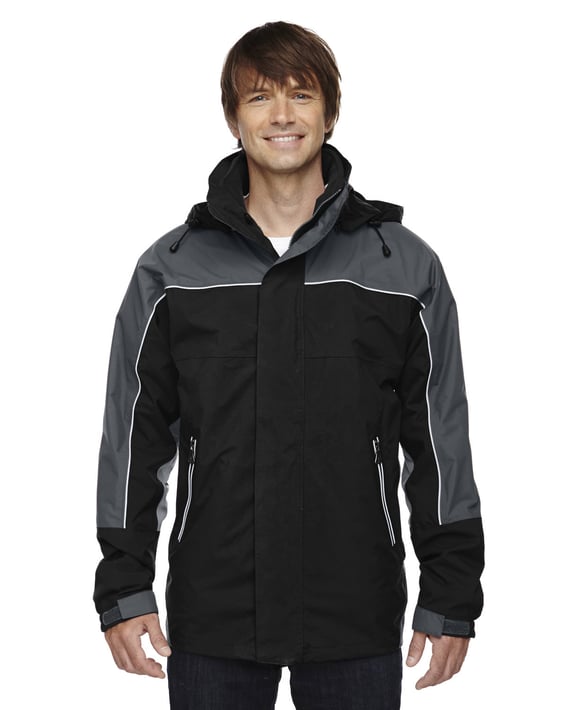 Front view of Adult 3-in-1 Seam-Sealed Mid-Length Jacket With Piping