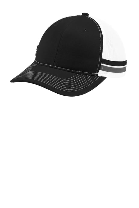Frontview ofTwo-Stripe Snapback Trucker Cap