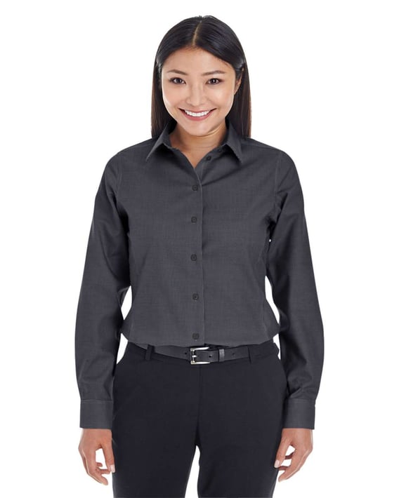 Front view of Women’s Crown Collection® Royal Dobby Woven Dress Shirt