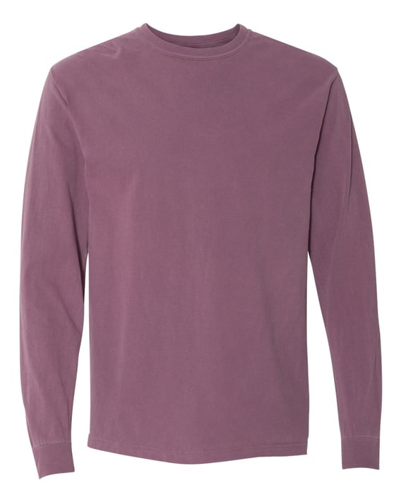 Front view of Garment-Dyed Heavyweight Long Sleeve T-Shirt