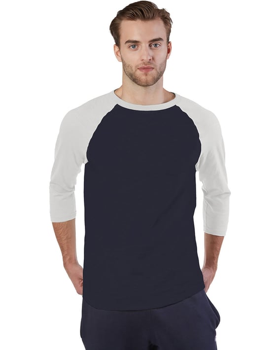Front view of Adult Ringspun Slub Baseball T-Shirt