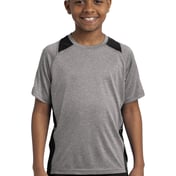 Front view of Youth Heather Colorblock Contender Tee