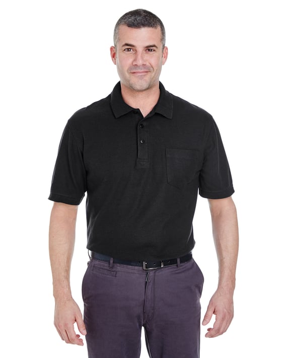 Front view of Adult Whisper Piqué Polo With Pocket