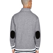 Back view of Adult Peppered Fleece Shawl Collar