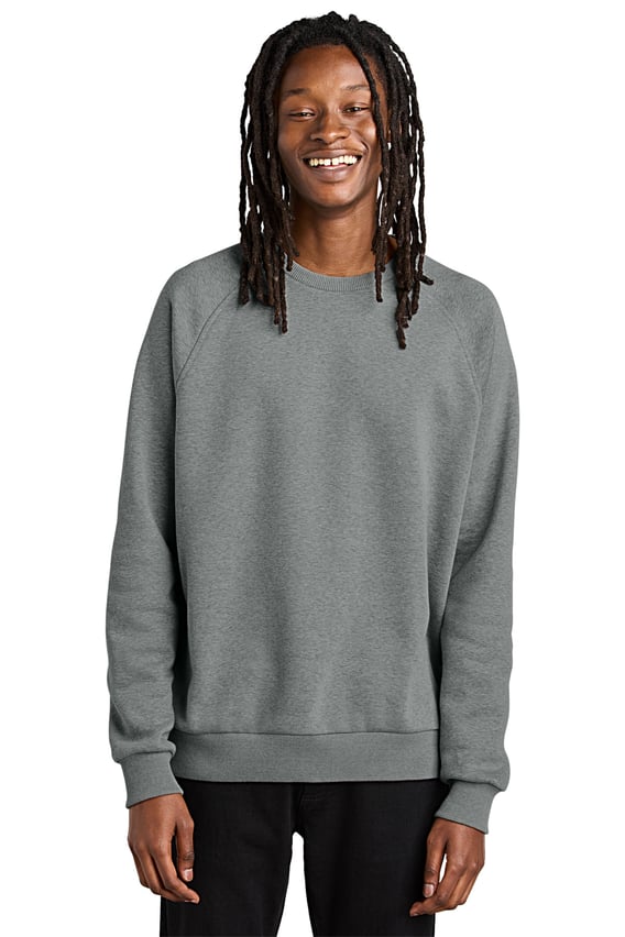 Front view of Unisex Organic CVC Fleece Crewneck Sweatshirt