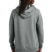 Back view of Unisex Organic CVC Fleece Pullover Hoodie