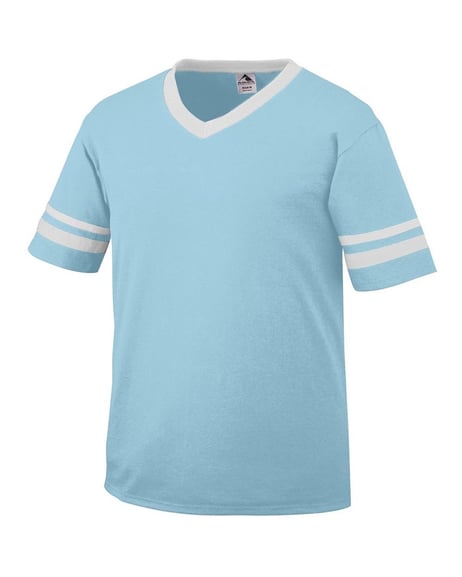 Sideview ofV-Neck Jersey With Striped Sleeves