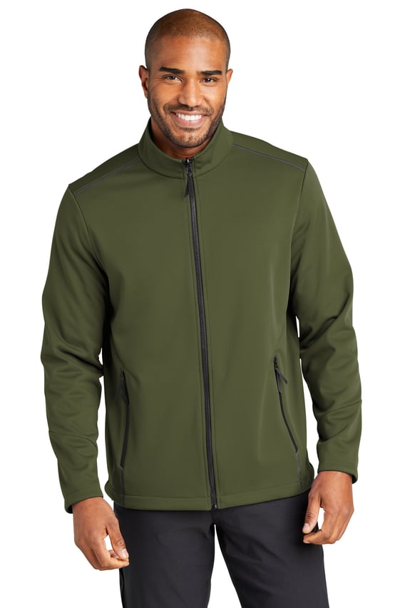 Front view of Collective Tech Soft Shell Jacket