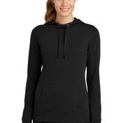 Front view of Ladies PosiCharge ® Tri-Blend Wicking Fleece Hooded Pullover