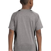 Back view of Youth Heather Colorblock Contender Tee