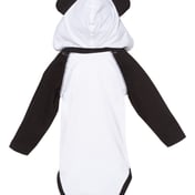 Back view of Fine Jersey Infant Character Hooded Long Sleeve Bodysuit With Ears