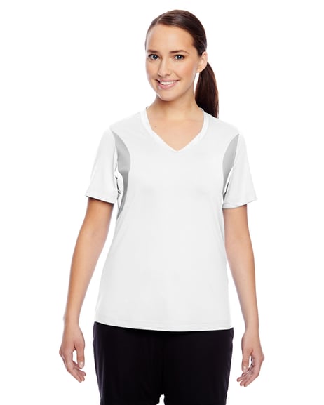 Front view of Ladies' Short-Sleeve Athletic V-Neck Tournament Jersey