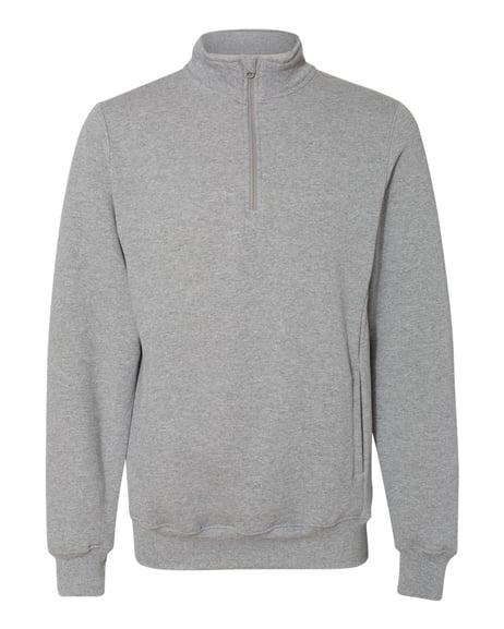 Front view of Dri Power® Quarter-Zip Cadet Collar Sweatshirt