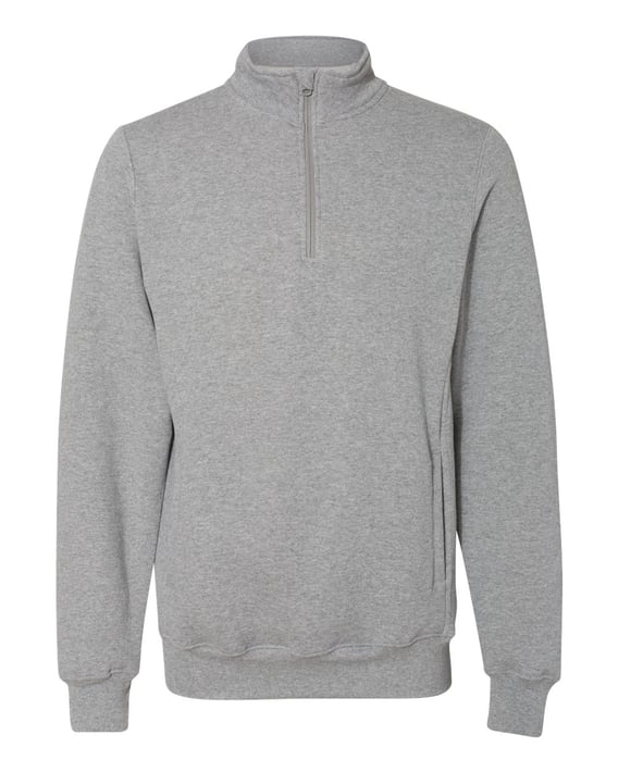 Front view of Dri Power® Quarter-Zip Cadet Collar Sweatshirt