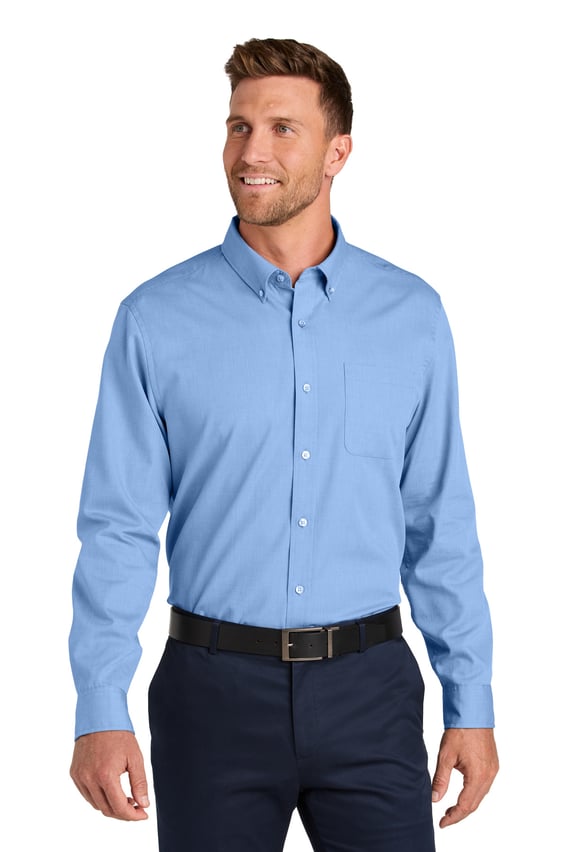 Front view of Long Sleeve Nailhead Easy Care Shirt