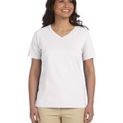 Front view of Ladies’ Premium Jersey V-Neck T-Shirt