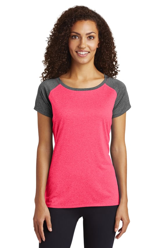 Front view of Women’s Heather-On-Heather Contender Scoop Neck Tee