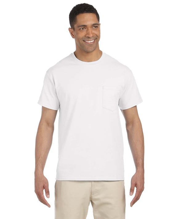 Front view of Adult Ultra Cotton® 6 Oz. Pocket T-Shirt