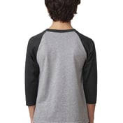 Back view of Youth CVC 3/4-Sleeve Raglan