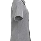 Side view of Women’s Microcheck Gingham Short Sleeve Cotton Dress Shirt
