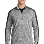 Front view of PosiCharge® Electric Heather Colorblock 1/4-Zip Pullover