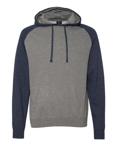 Front view of Raglan Hooded Sweatshirt