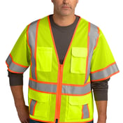 Front view of ANSI 107 Class 3 Surveyor Mesh Zippered Two-Tone Short Sleeve Vest