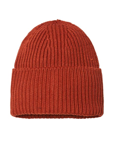 Front view of Sustainable Chunky Rib Cuffed Beanie