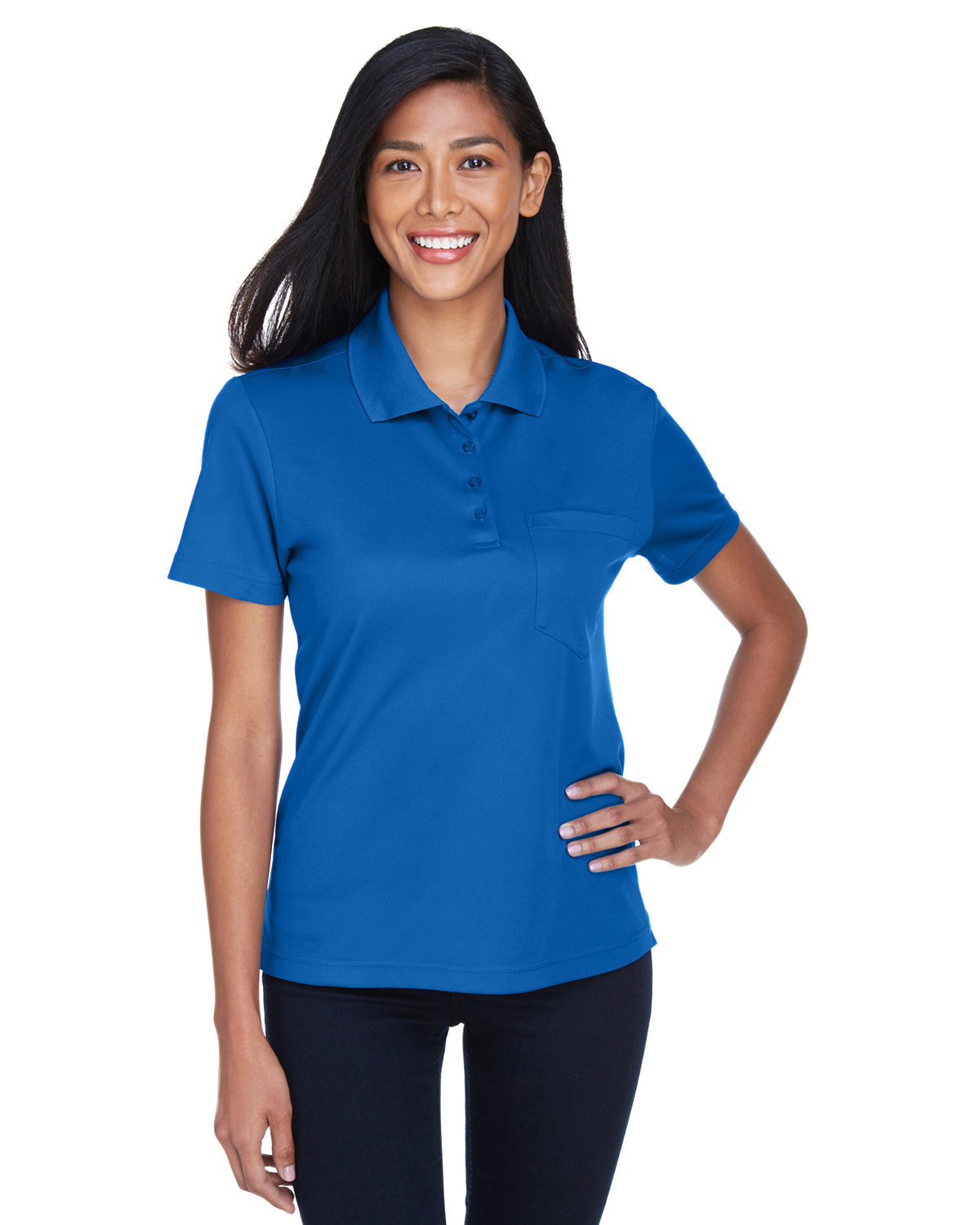 Front view of Ladies’ Origin Performance Piqué Polo With Pocket