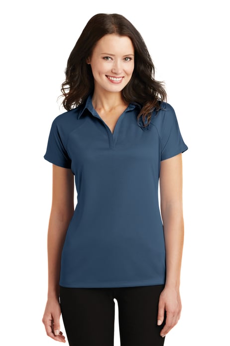 Front view of Women's Crossover Raglan Polo