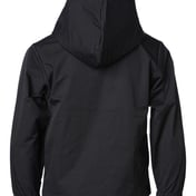 Back view of Youth Water Resistant Hooded Windbreaker Coaches Jacket