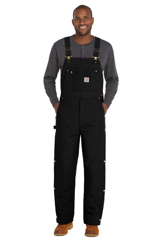 Front view of Tall Firm Duck Insulated Bib Overalls