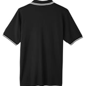 Back view of CrownLux Performance® Plaited Tipped Polo