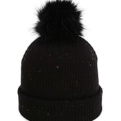 Front view of The Montage Pom Cuffed Beanie