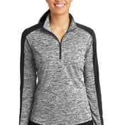 Front view of Women’s PosiCharge&reg; Electric Heather Colorblock 1/4-Zip Pullover