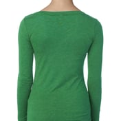 Back view of Ladies’ Triblend Long-Sleeve Scoop