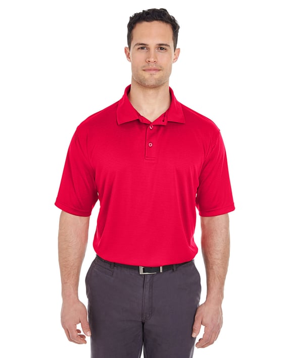 Front view of Men’s Cool & Dry Jacquard Stripe Polo