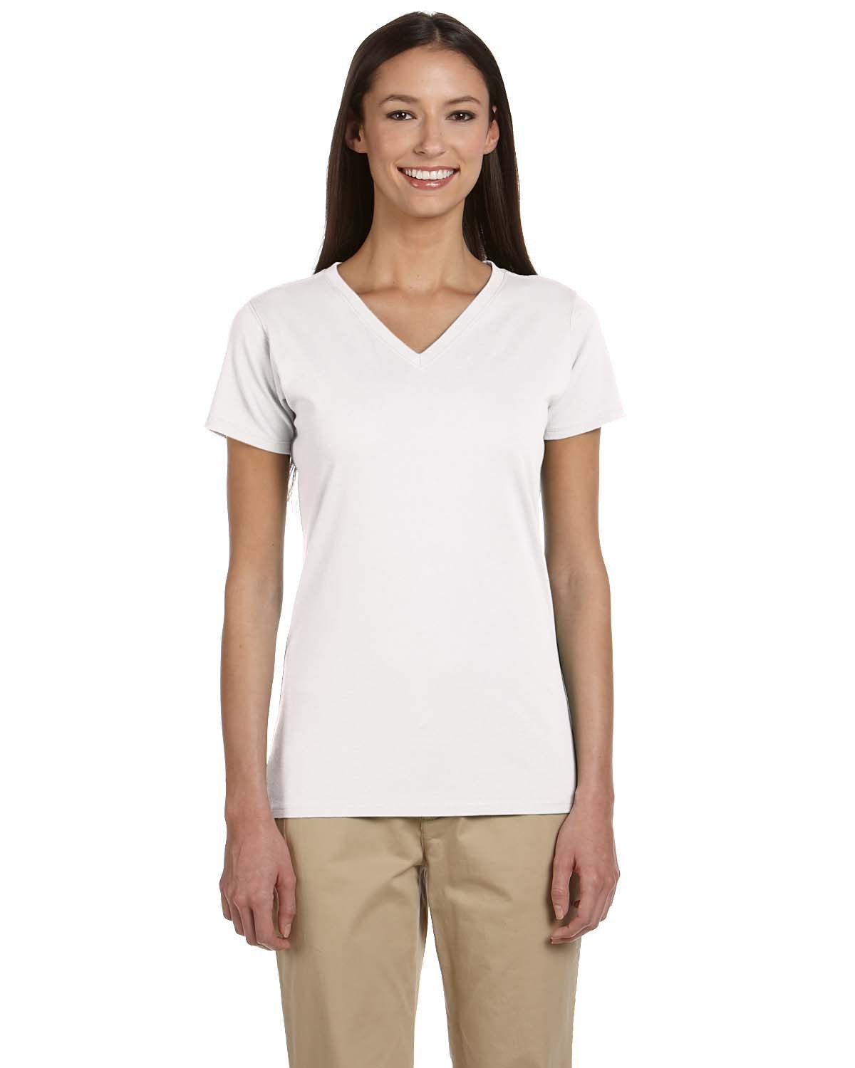 Front view of Ladies’ Classic V-Neck T-Shirt