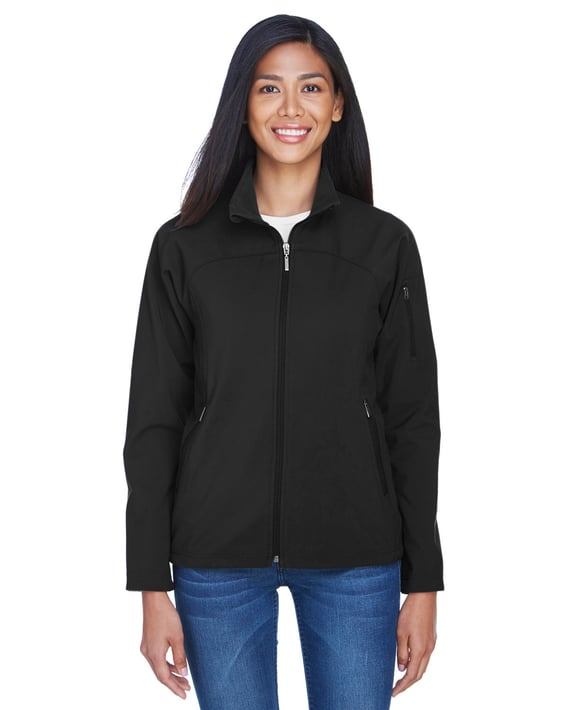 Front view of Ladies’ Three-Layer Fleece Bonded Performance Soft Shell Jacket