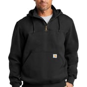 Front view of Rain Defender ® Paxton Heavyweight Hooded Zip Mock Sweatshirt