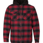 Front view of Quilted Flannel Hooded Jacket